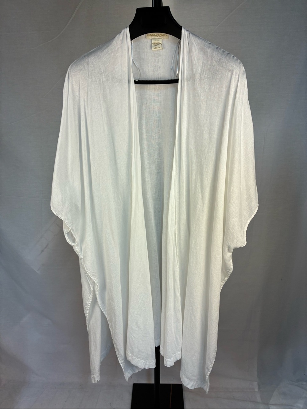 Cynthia Rowley White Linen Kimono Cover Up OS